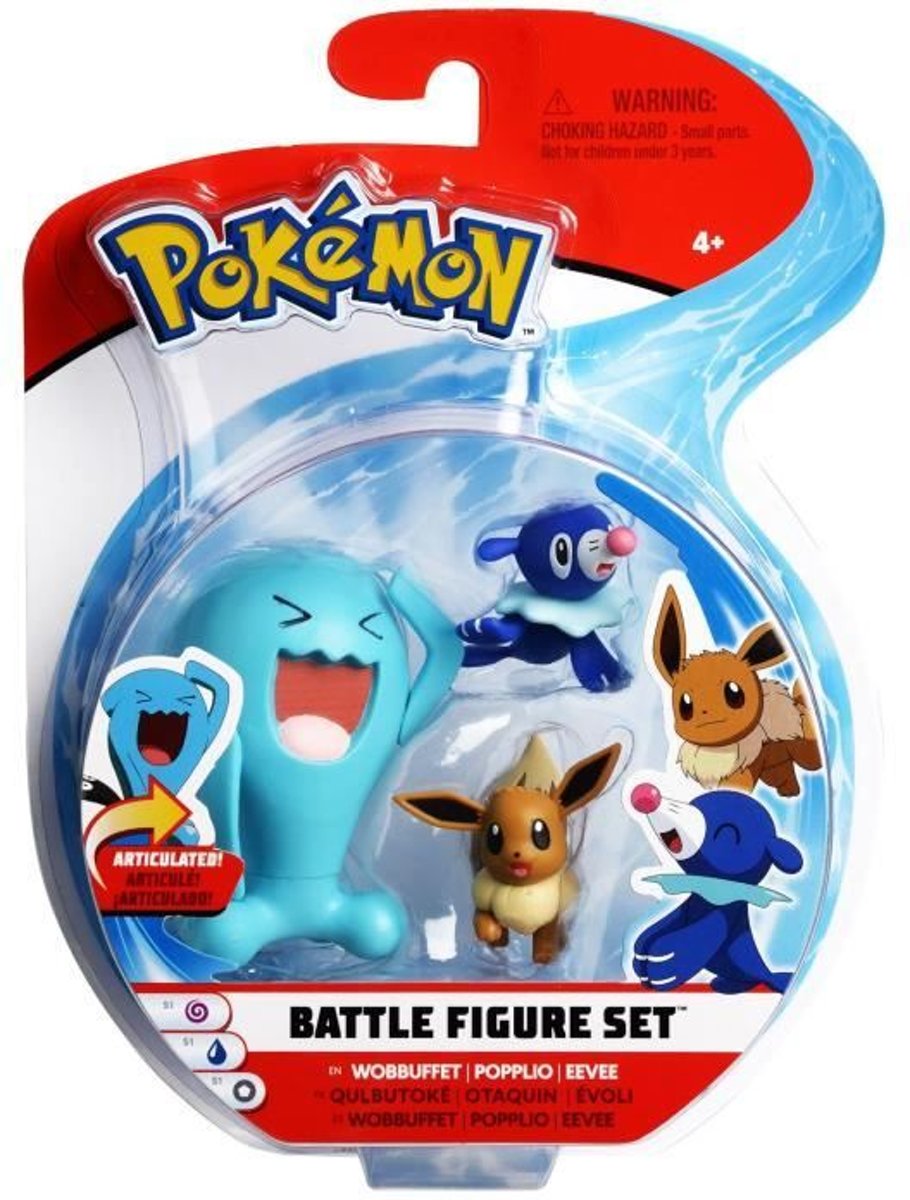 POKEMON - Set van 3 Otaquin-, Evoli- en Qulbutok�-beeldjes