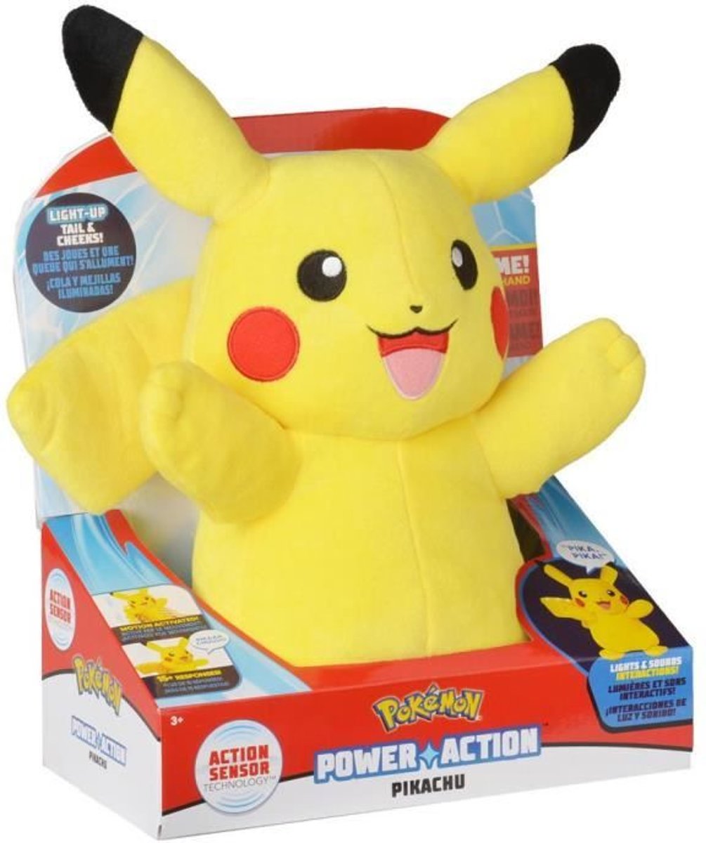 POKEMON Zacht speelgoed Pikachu geluid & licht - 30 cm