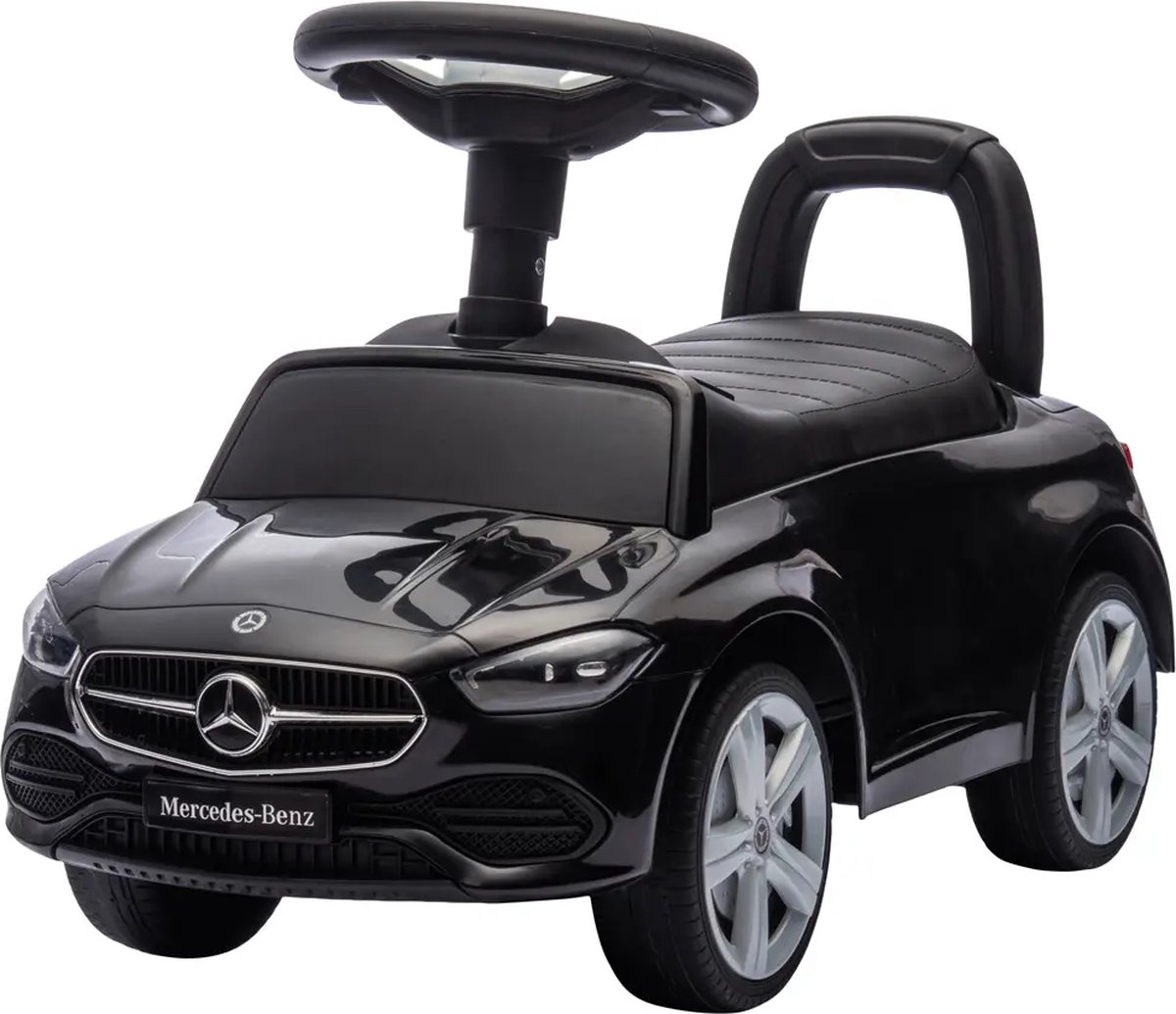     Mercedes-Benz C-Klasse Zwart vanaf 1 jaar voor Jongens en Meisjes - met Claxon en Opbergruimte - Zwarte Loop Auto voor Kinderen