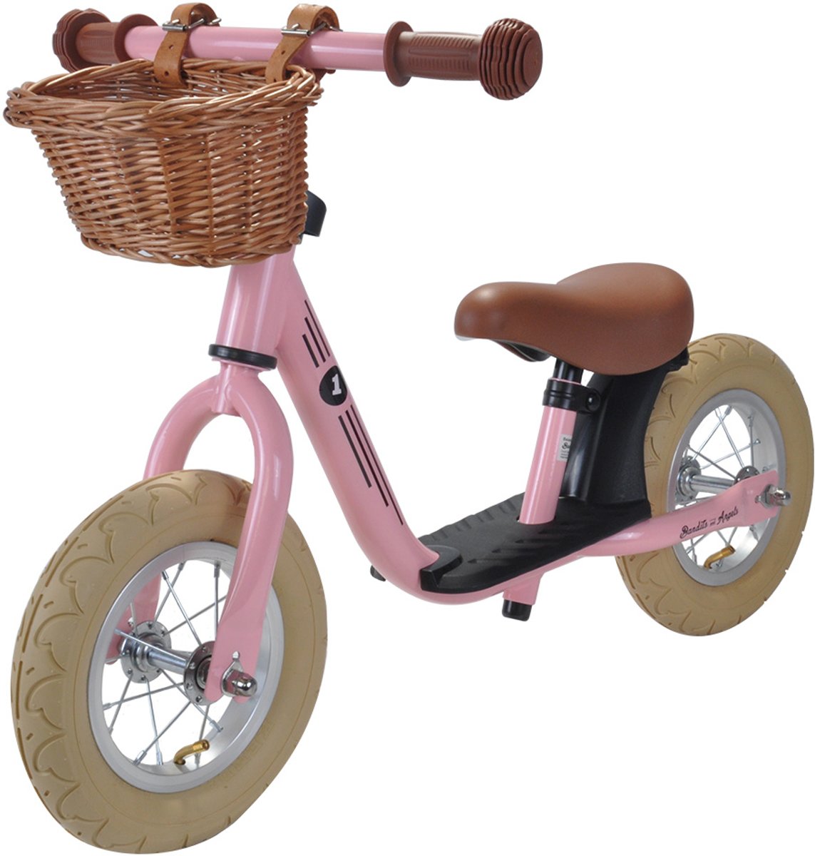 Loopfiets Starter retro roze met mandje