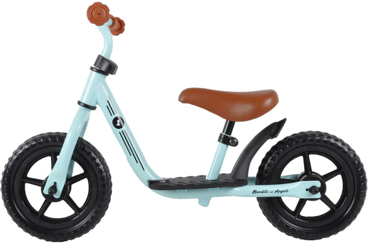 Metalen loopfiets starter mint groen met voetenplank limited