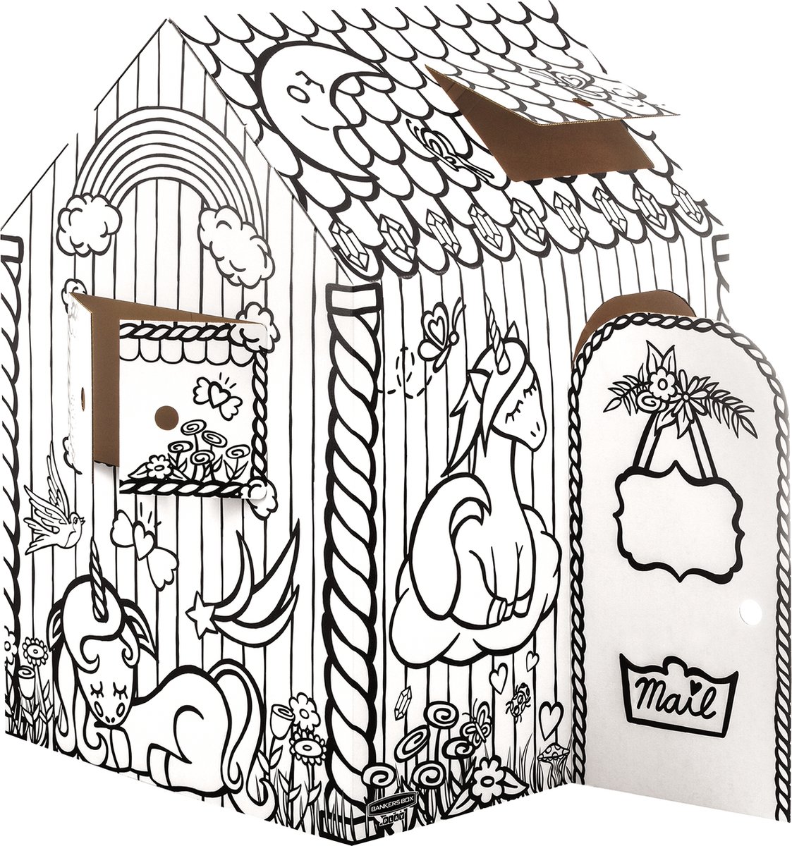   speelhuisje binnen - Stevig karton - Unicorn - Snel op te zetten