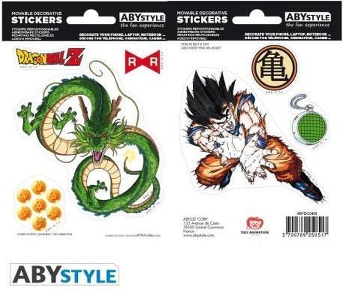 DRAGON BALL - Stickers - 16x11cm / 2 Sheets - DBZ/Shenron