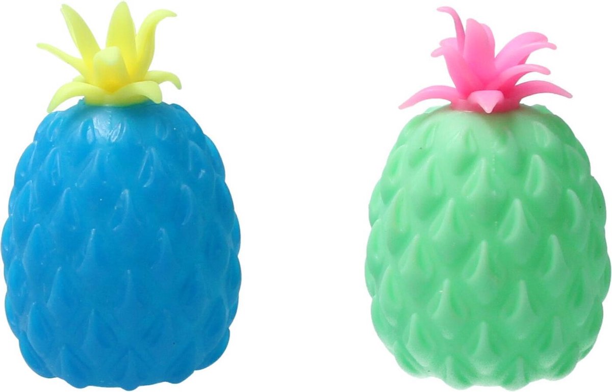 Banzaa Ananas Waterparels Stressbal 11x7cm 2 stuks Blauw ‒ Groen