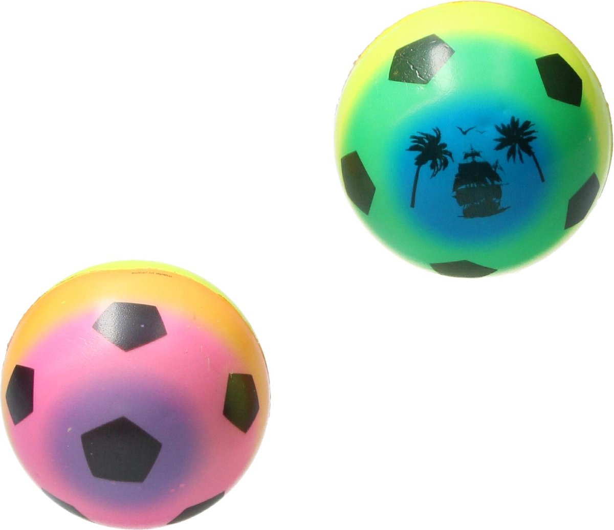 Stressbal Medium Density – 10 cm – Sensomotorische Stimulatie – Anti Stress –2 stuks – Regenboog Voetbal