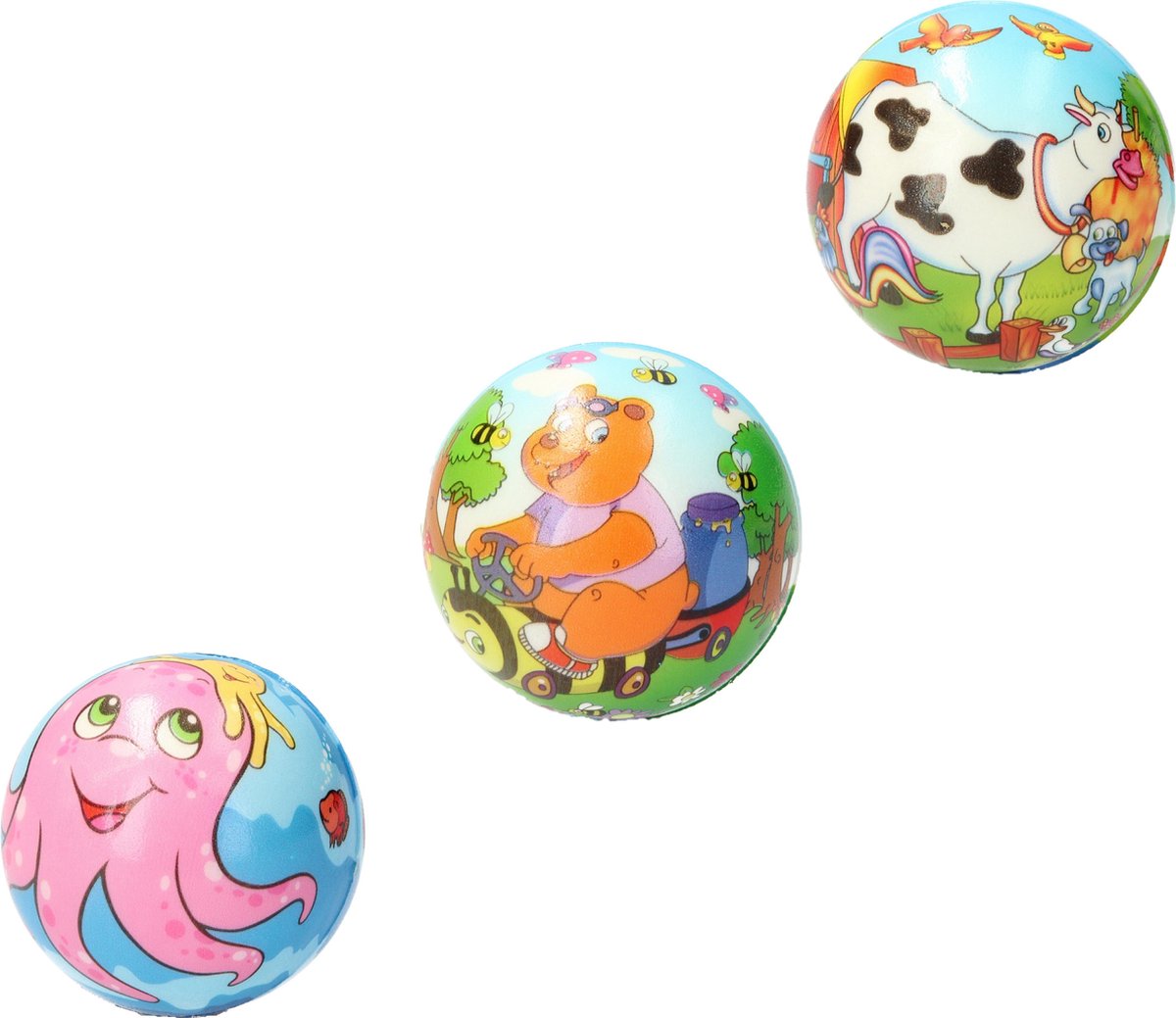 Stressbal Medium Density – 7,5 cm – Sensomotorische Stimulatie – Anti Stress – 3 Stuks – Dieren