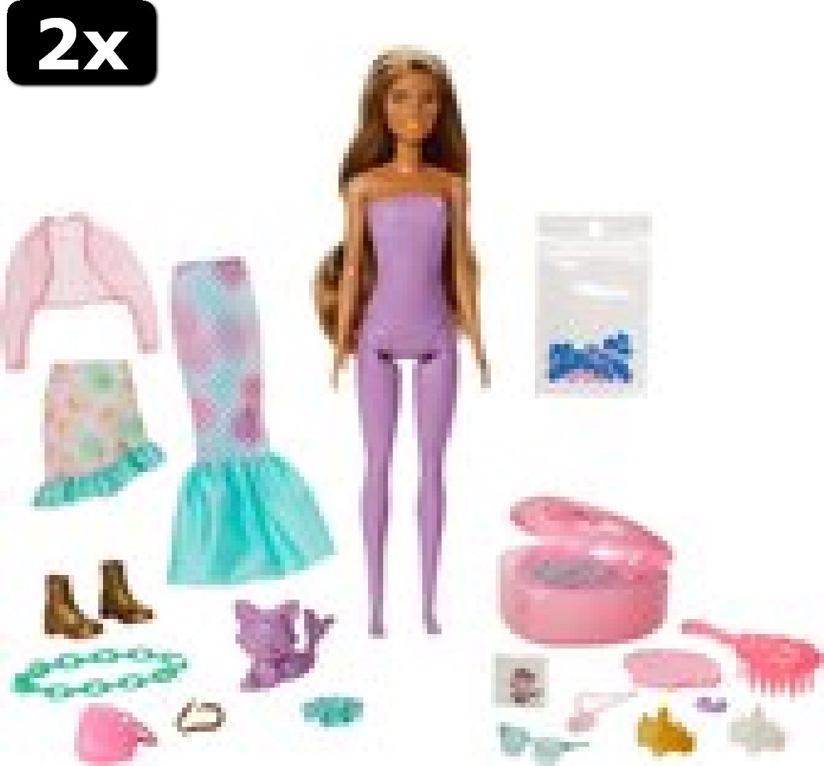 2x Barbie Color Reveal Ultimate Reveal Wave 2 Fantasy Fashion Mermaid Zeemeermin - Barbiepop