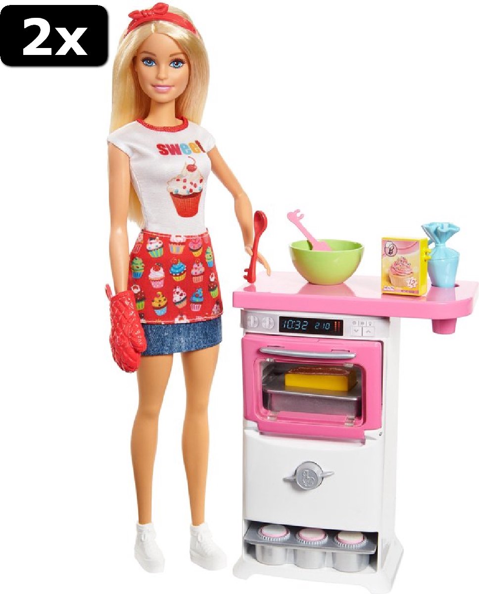 2x Barbie Cupcake Speelset