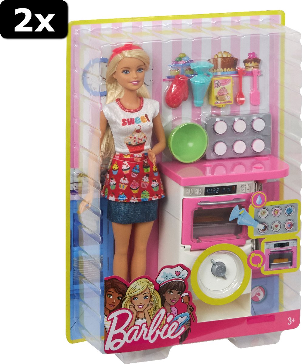 2x Barbie Cupcake speelset