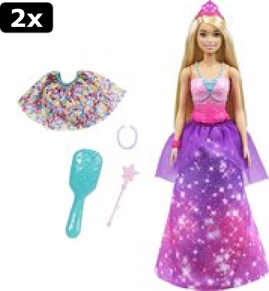 2x Barbie Dreamtopia Prinses & Kleurrijke Zeemeermin Barbie Pop