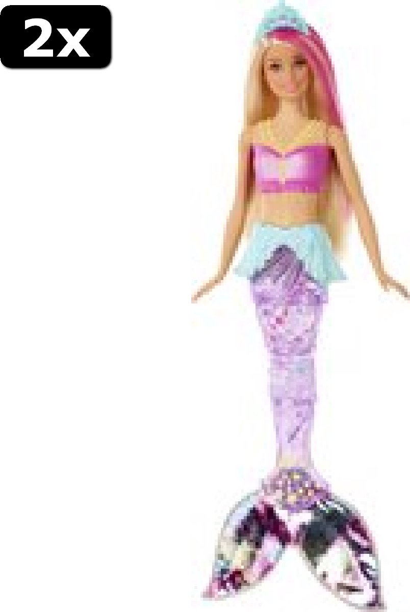 2x Barbie Dreamtopia Twinkelende Lichtjes Zeemeermin - Barbiepop