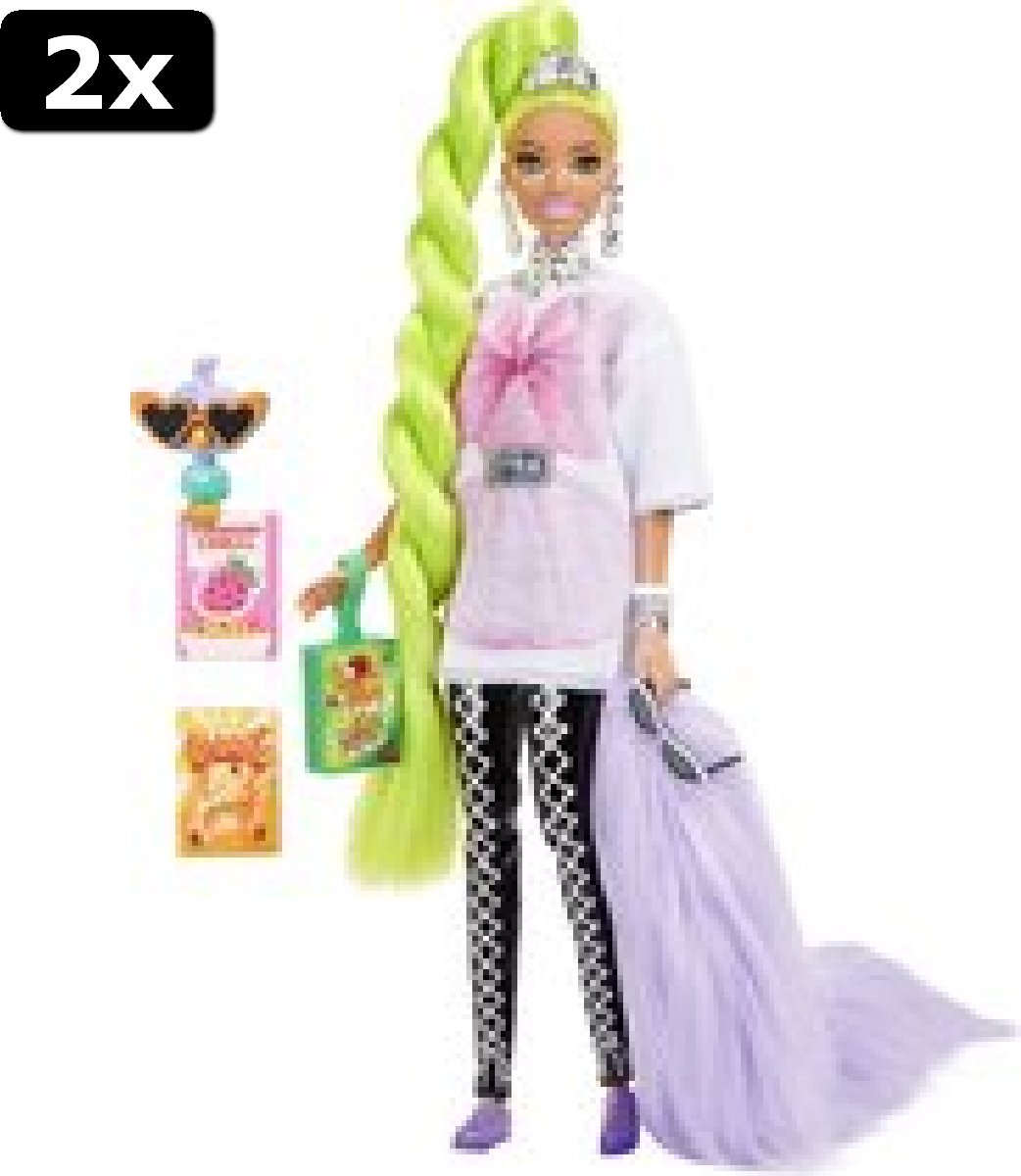 2x Barbie Extra Pop (Neongroen Haar)