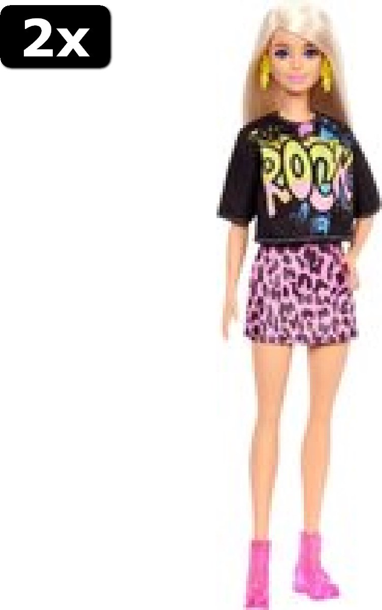 2x Barbie Fashionista pop - Rock shirtje & rokje