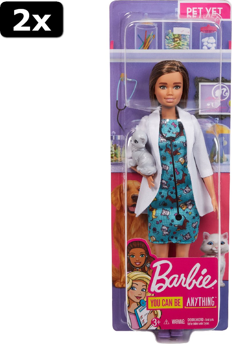 2x Barbie I Can Be - Dierenarts