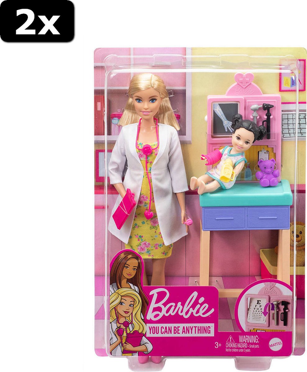 2x Barbie Kinderarts speelset