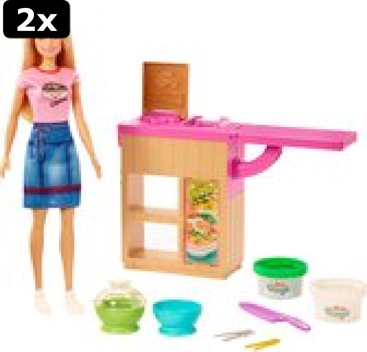 2x Barbie Noedels Bar Pop en Speelset - Barbiepop