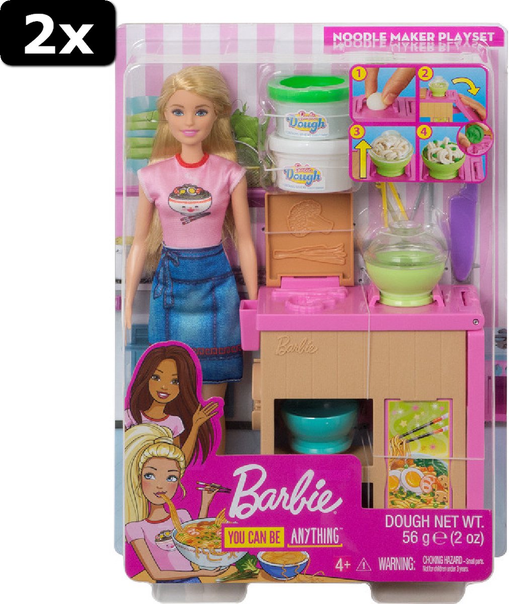 2x Barbie Noodlebar speelset (Blond)