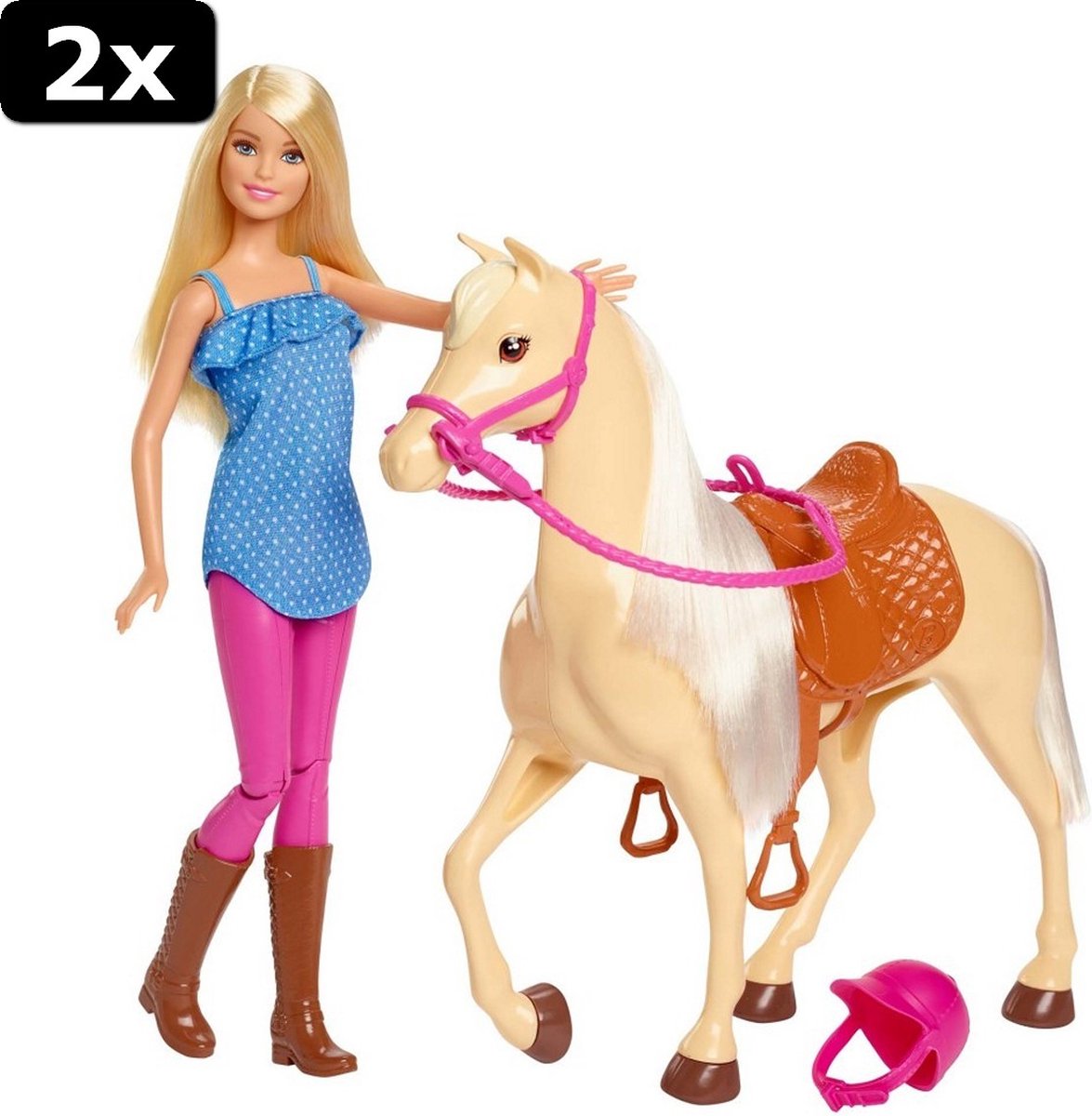 2x Barbie Pop en Paard met Accessoires