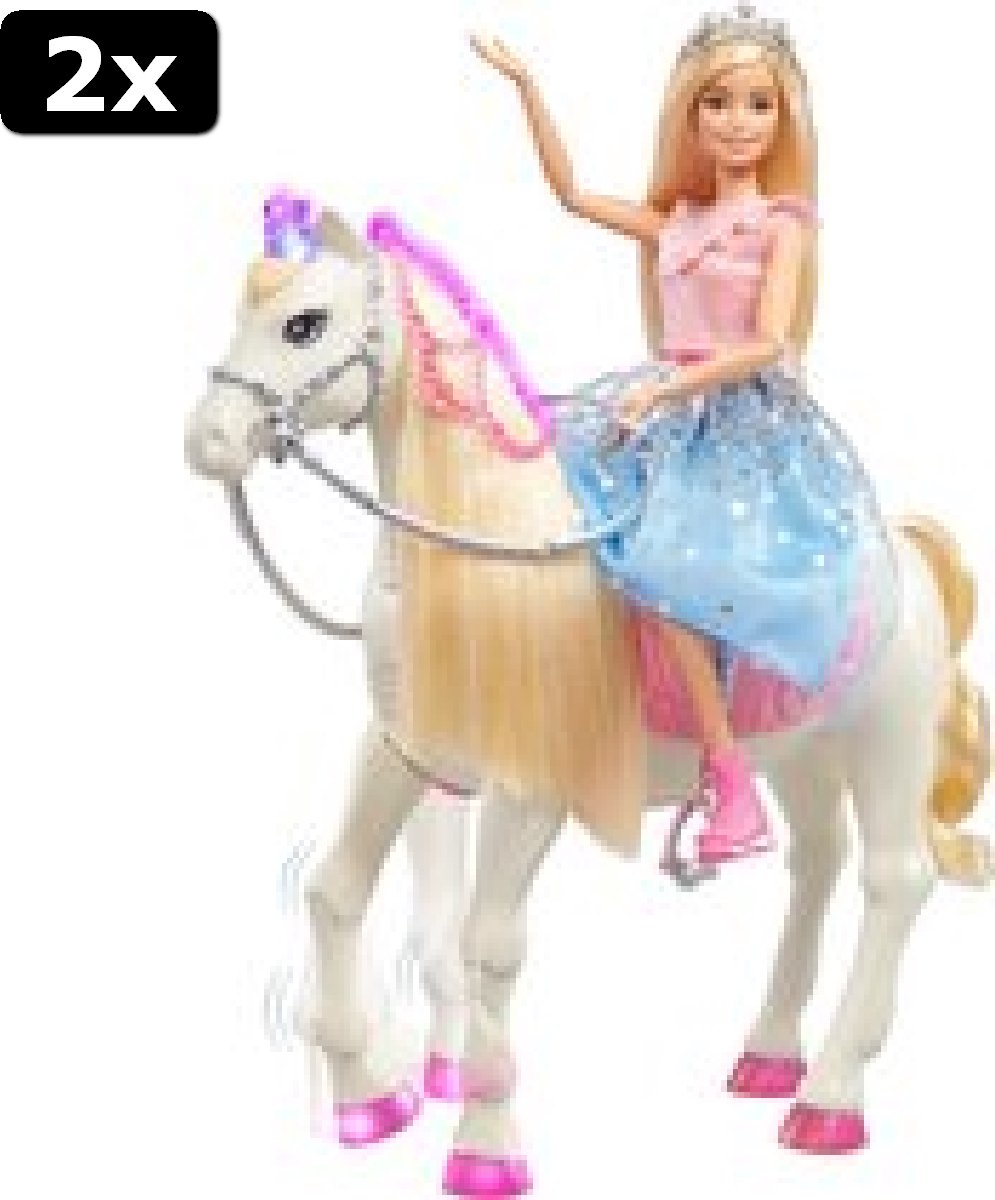 2x Barbie Princess Adventure Paard en Prinsessenpop