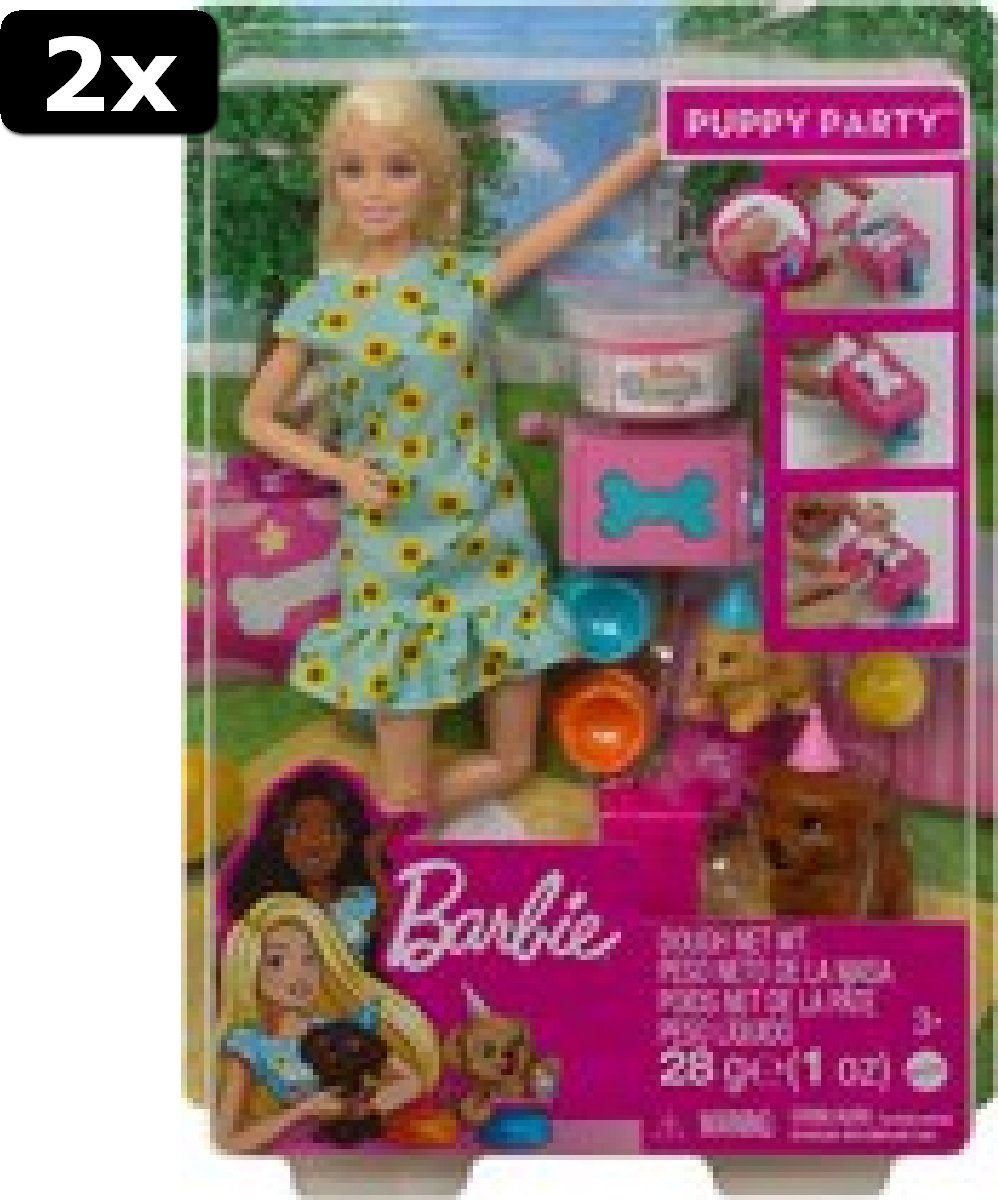 2x Barbie Puppy Feestje - Blond