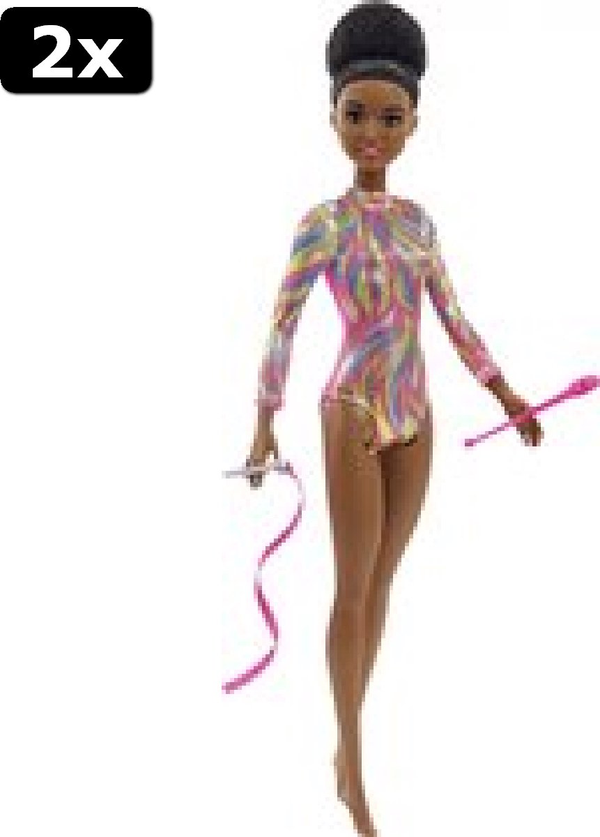 2x Barbie Ritmische Gymnastiek Brunette - Modepop