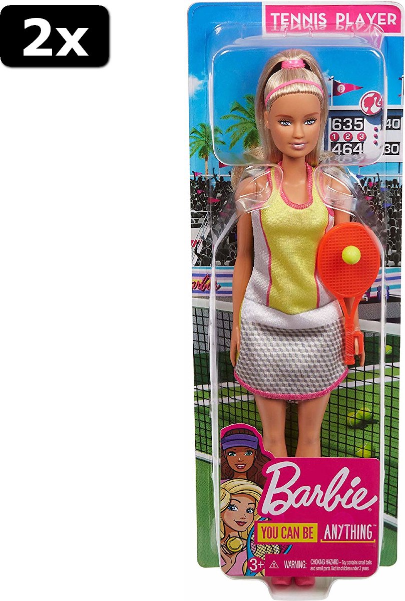 2x Barbie You Can Be Pop Tennisspeelster