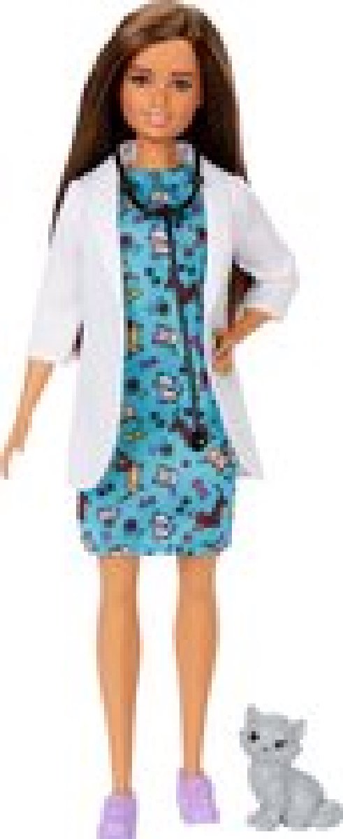 Barbie Careers Dierenarts Barbie Pop Inclusief Kat - Multi Color