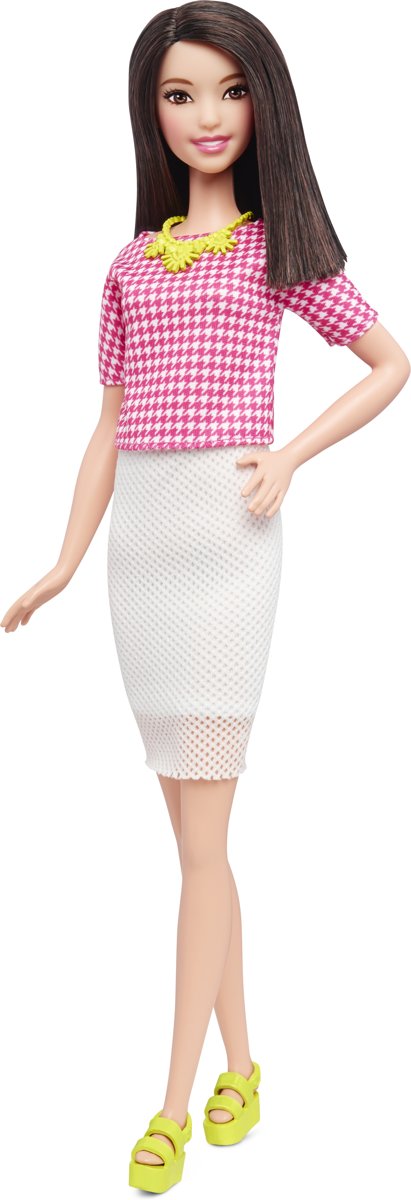 Barbie Fashionistas Pink Plaid Top met Witte Rok - 30 - Barbiepop