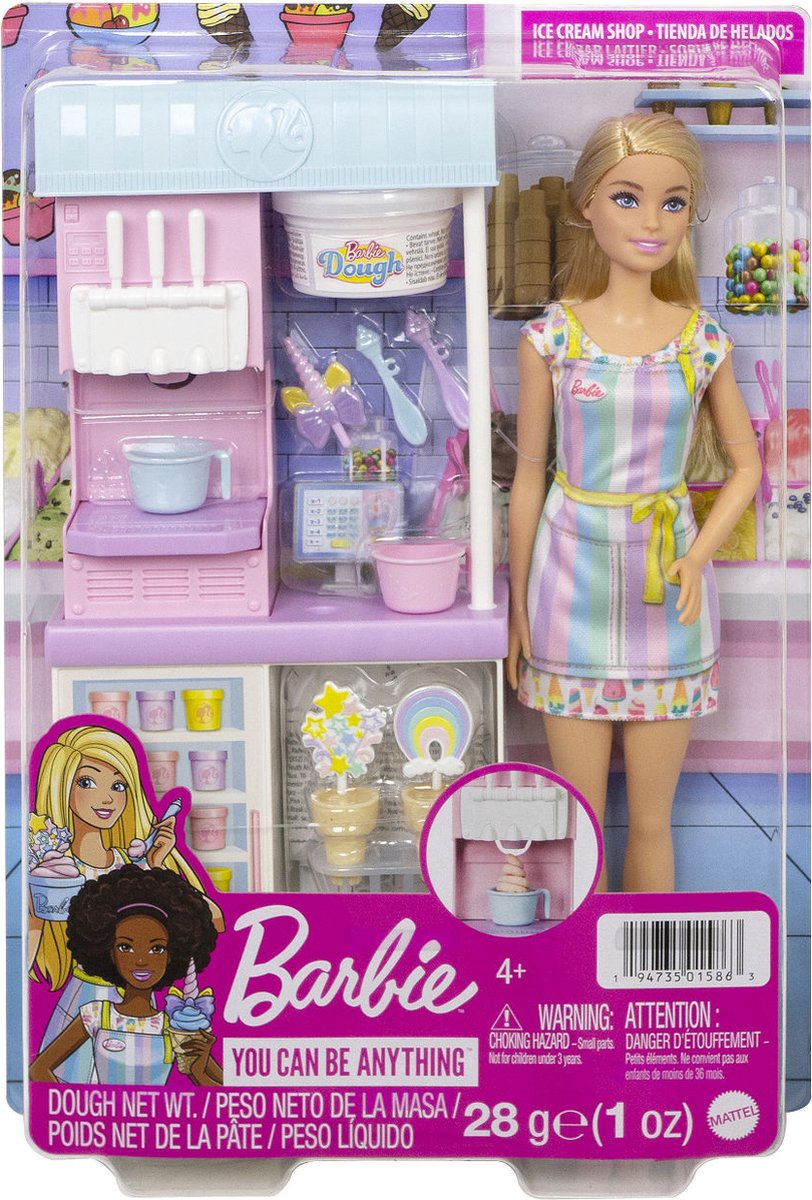 Barbie IJssalon speelset met blonde pop