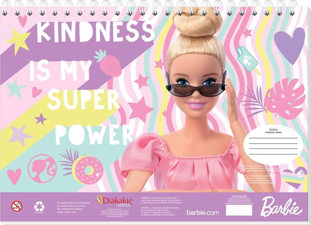 Barbie Kleur- En Stickerboek Junior 23 X 33 Cm Papier Roze