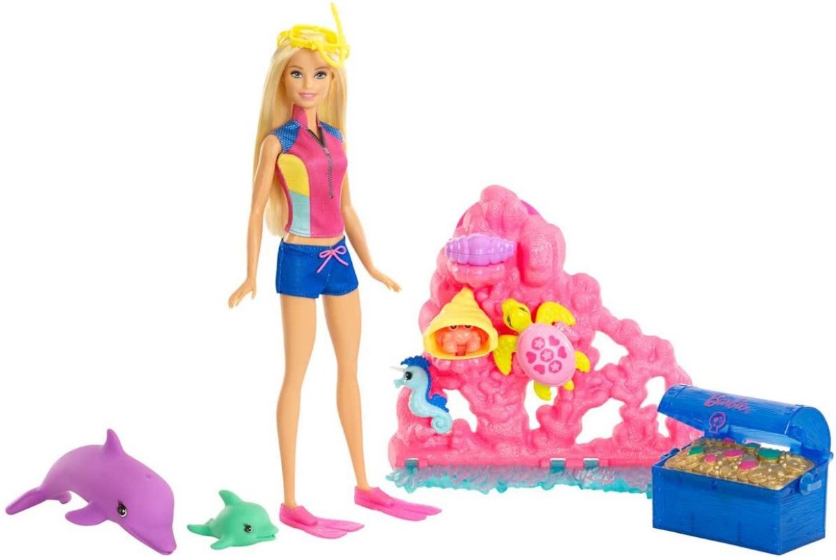 Barbie Magische Dolfijn Speelset Oceaanschat