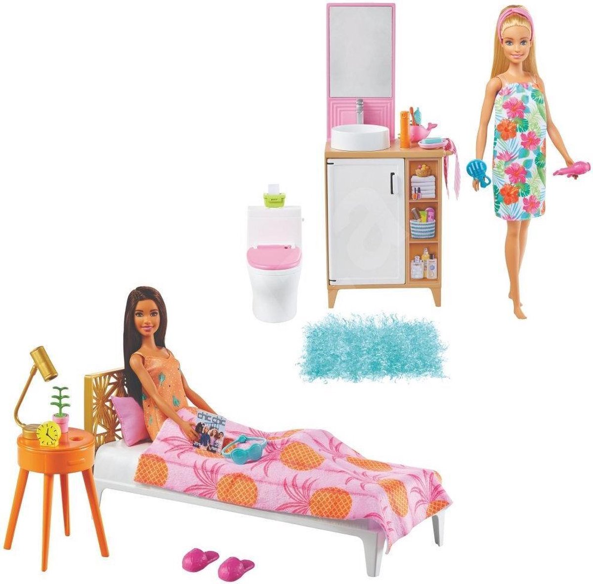 Barbie Slaapkamer/Badkamer Speelset Assorti