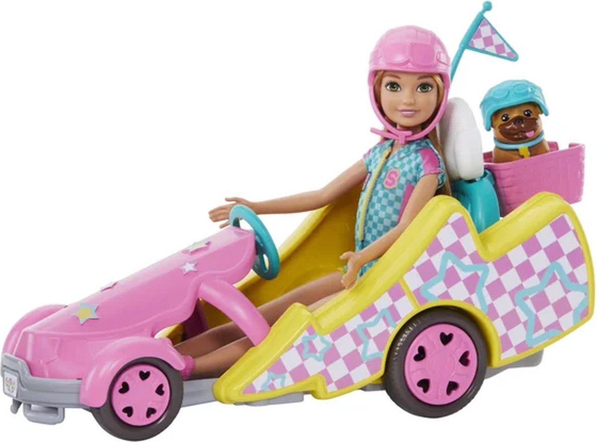   Stacie met Go-kart -   auto -  pop