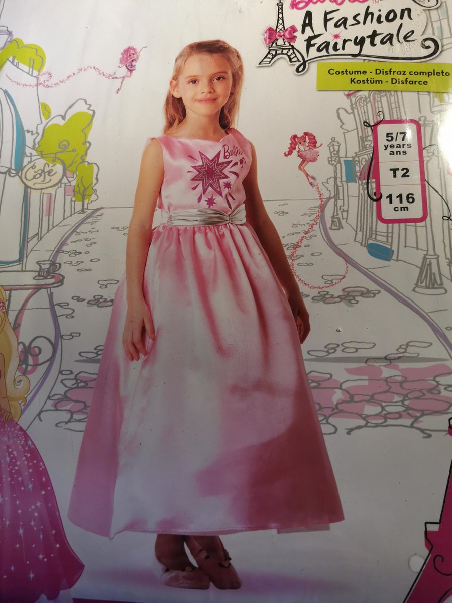 Barbie fashion jurk fairytale verkleeding - maat 116    -  5-7 jaar