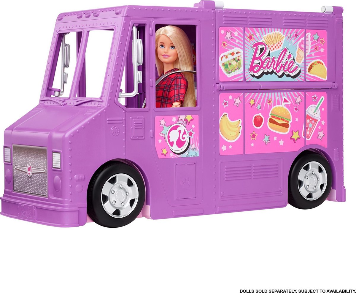 Barbie® Foodtruck met meerdere speelruimten en meer dan 30 realistische accessoires