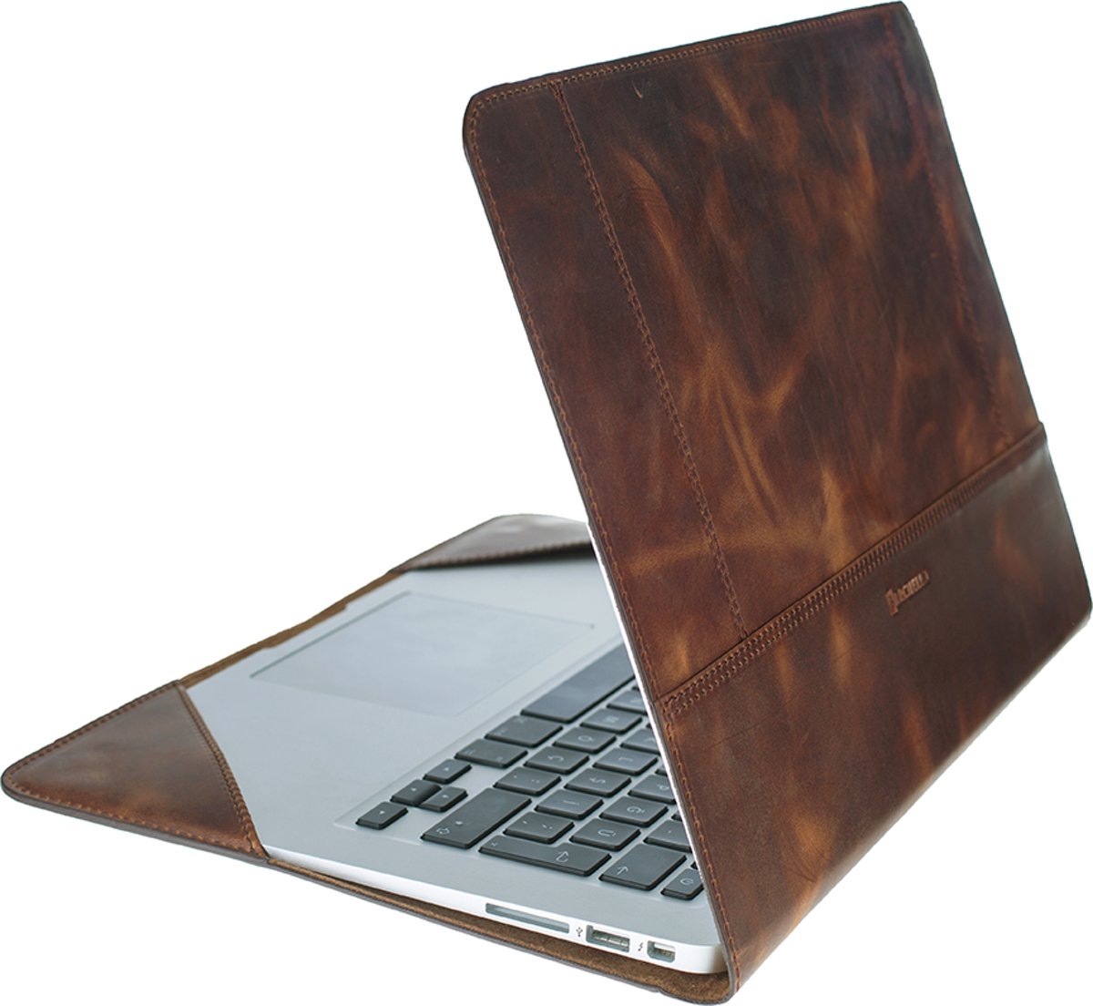 Barchello - Lederen beschermings hoesje voor Apple Macbook Air 11 inch - Antic Bruin