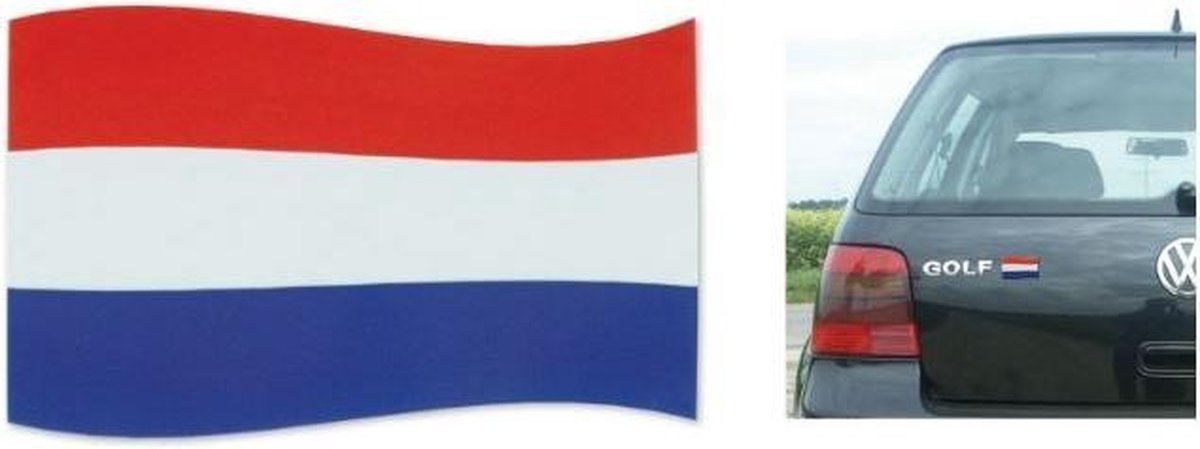 Bargain Autovlag Magneet 5 X 8 Cm Staal Rood/wit/blauw