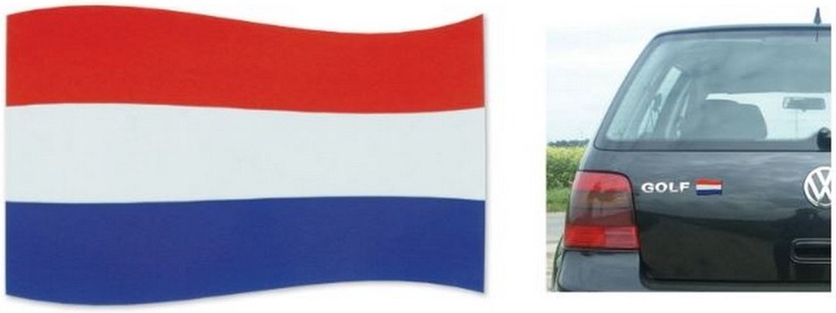 autovlag Magneet 5 x 8 cm staal rood/wit/blauw