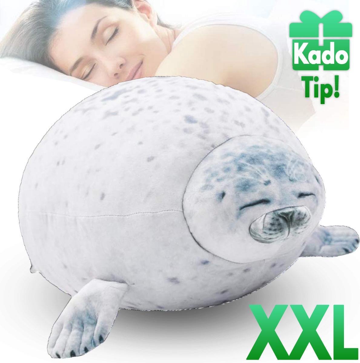 Bob de Zeehond XXL – Seal Pillow – 80 cm – Dik Zeehonden Kussen – Slaapknuffel – Kinder Dieren Knuffel – ®Basco Products