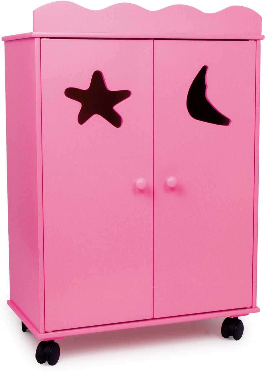 Base Toys Houten Poppen Kledingkast - Roze