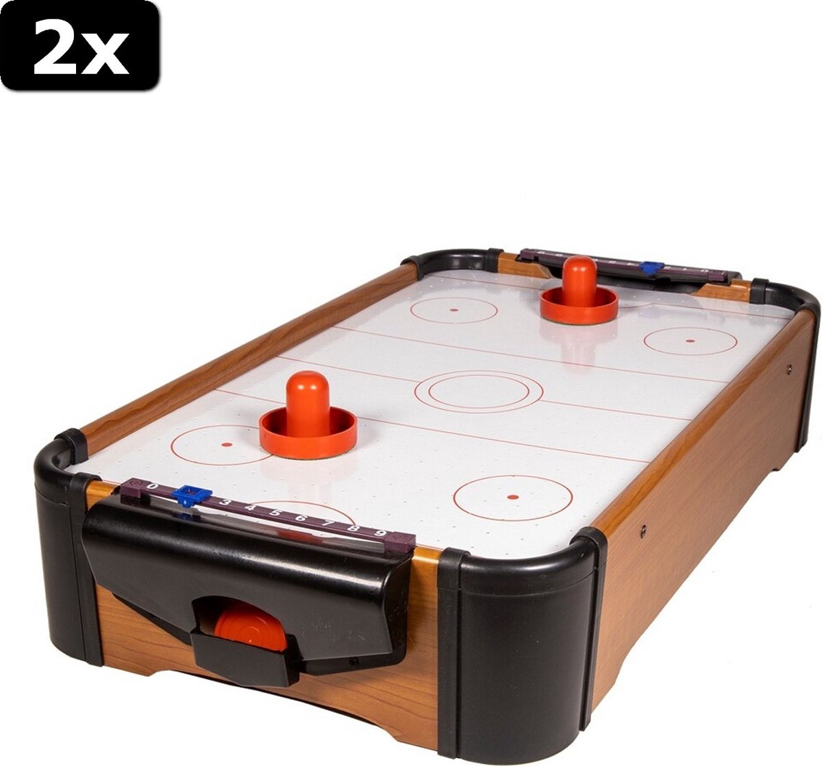 2x Air Hockey Set 50x30x10 cm