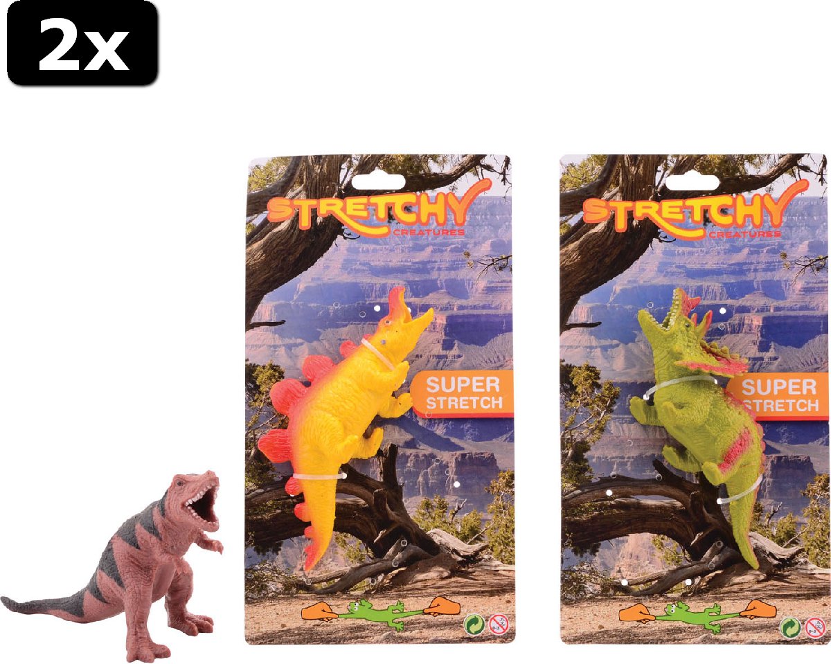 2x Animal World Dinosaurus, stretch, 3 assorti