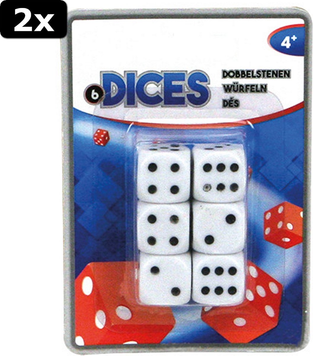 2x Dobbelset Dobbelstenen 6 Stuks