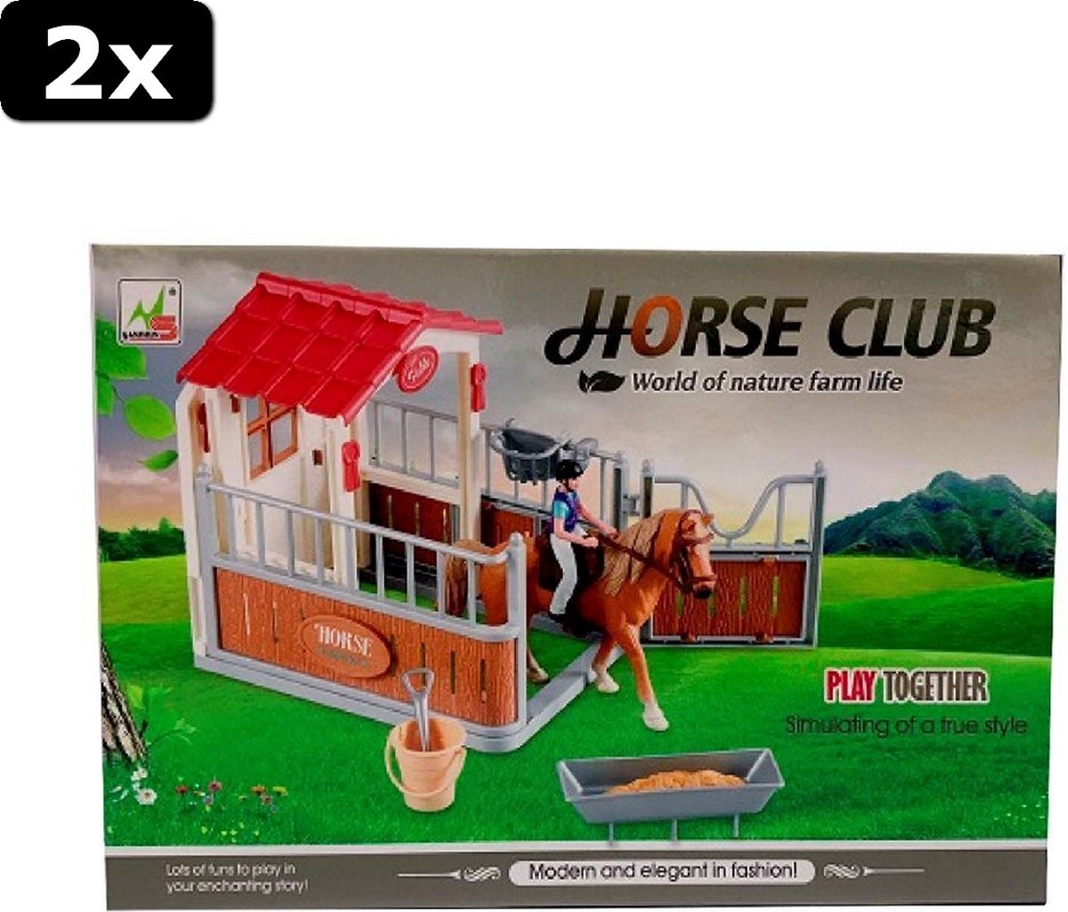 2x Horse Club Paardenbox Speelset