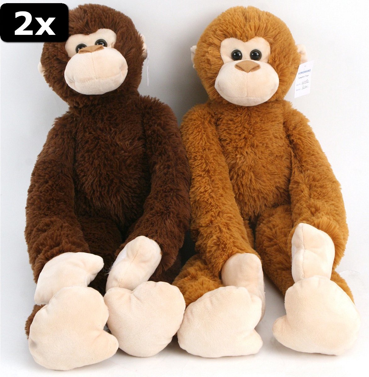 2x Pluche Aap Knuffel 62 cm Assorti