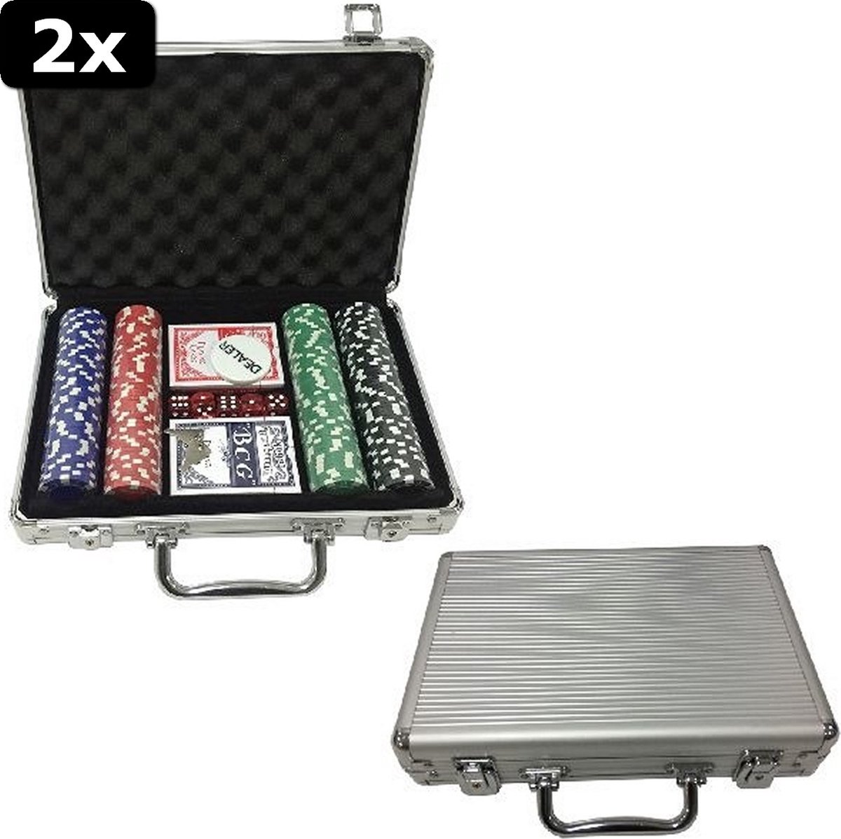 2x Poker Set in Aluminium Koffer