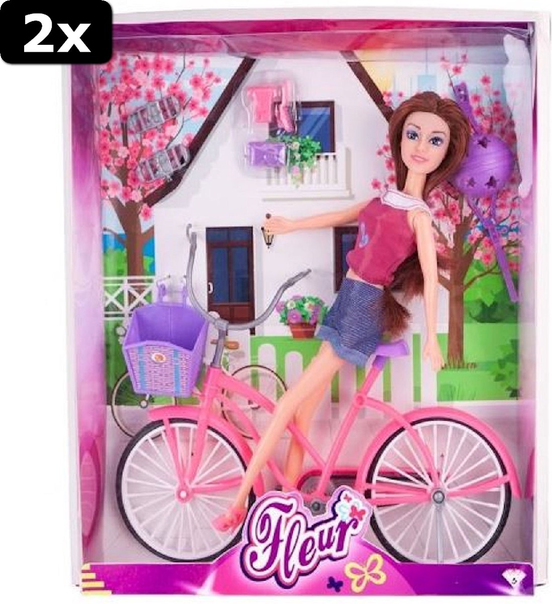 2x Pop Fleur Fiets Set