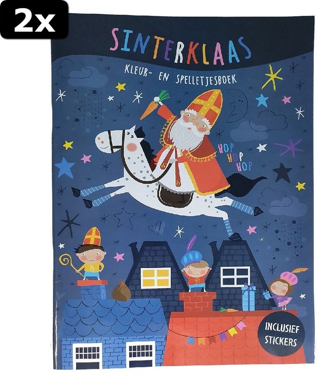 2x Sinterklaas Kleur- en Spelletjesboek + Stickers