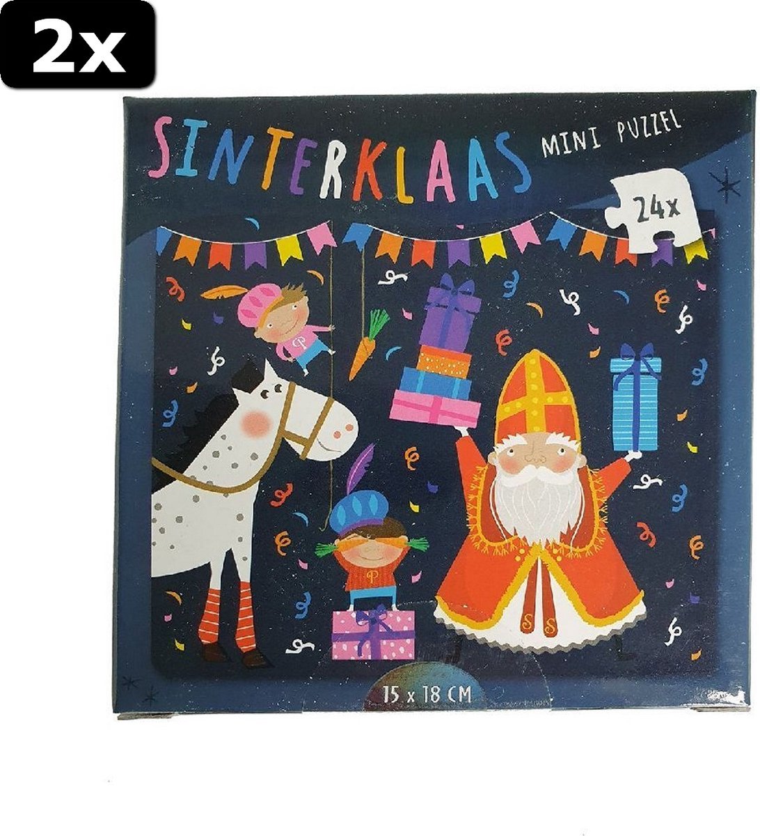 2x Sinterklaas Mini Puzzel 24 Stukjes Assorti