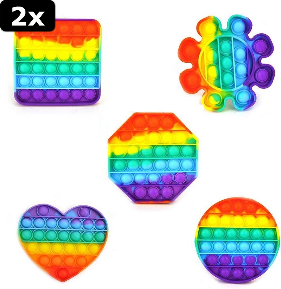 2x Stress Popn Play Rainbow Assorti